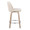 Tintori counter stool in Whitewashed Wood, Cream Noise Fabric, Chrome Metal, side view, featuring swivel and wood frame