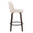 Tintori counter stool in Walnut-glazed Wood, Cream Noise Fabric, Black Metal, side view, featuring swivel and metal footrest