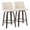 Tintori counter stool in Walnut-glazed Wood, Cream Noise Fabric, Black Metal, coordinated set view, featuring swivel and metal footrest