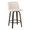 Tintori counter stool in Walnut-glazed Wood, Cream Noise Fabric, Black Metal, product view, featuring swivel and metal footrest