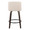 Tintori counter stool in Walnut-glazed Wood, Cream Noise Fabric, Black Metal, back view, featuring swivel and metal footrest