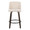 Tintori counter stool in Walnut-glazed Wood, Cream Noise Fabric, Black Metal, front view, featuring swivel and metal footrest