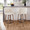 Tintori counter stool in Light Grey Wood, Cream Noise Fabric, Black Metal, featuring swivel and metal footrest