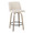 Tintori counter stool in Light Grey Wood, Cream Noise Fabric, Black Metal, product view, featuring swivel and metal footrest