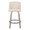 Tintori counter stool in Light Grey Wood, Cream Noise Fabric, Black Metal, front view, featuring swivel and metal footrest