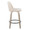 Toriano 26" Contemporary Fixed-Height Counter Stool with Swivel in Light Grey Wood and Cream Noise Fabric with Round Black Metal Footrest- Set of 2 — side view