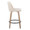 Tintori counter stool in Whitewashed Wood, Cream Noise Fabric, Black Metal, side view, featuring swivel and metal footrest