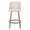 Tintori counter stool in Whitewashed Wood, Cream Noise Fabric, Black Metal, front view, featuring swivel and metal footrest