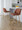 Tintori counter stool in Camel PU, Gold Metal, featuring swivel and metal footrest