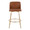 Tintori counter stool in Camel PU, Gold Metal, front view, featuring swivel and metal footrest