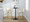 Tintori counter stool in Cream PU, Gold Metal, featuring swivel and metal footrest