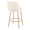 Tintori counter stool in Cream PU, Gold Metal, back and side view, featuring swivel and metal footrest