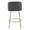 Tintori counter stool in Grey PU, Gold Metal, back view, featuring swivel and metal footrest