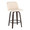 Tintori counter stool in Walnut-glazed Wood, Cream PU, Black Metal, product view, featuring swivel and metal footrest