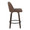 Tintori counter stool in Walnut Glazed Wood, Black Metal, Espresso PU, side view, featuring swivel and wood frame