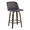 Toriano 26" Mid-Century Modern Fixed Height Counter Stool with Swivel in Walnut-glazed Wood and Grey Faux Leather with Round Black Metal Footrest- Set of 2 — product view