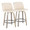 Tintori counter stool in Light Grey Wood, Cream PU, Black Metal, coordinated set view, featuring swivel and metal footrest