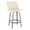 Tintori counter stool in Light Grey Wood, Cream PU, Black Metal, product view, featuring swivel and metal footrest