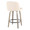 Tintori counter stool in Light Grey Wood, Cream PU, Black Metal, back and side view, featuring swivel and metal footrest