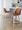 Tintori counter stool in Whitewashed Wood, Camel PU, Black Metal, featuring swivel and wood frame