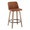Toriano 26" Contemporary Fixed-Height Counter Stool with Swivel in Whitewashed Wood and Camel Faux Leather with Round Black Metal Footrest- Set of 2 — product view