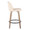 Tintori counter stool in Whitewashed Wood, Cream PU, Black Metal, side view, featuring swivel and metal footrest