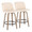 Tintori counter stool in Whitewashed Wood, Cream PU, Black Metal, coordinated set view, featuring swivel and metal footrest