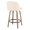 Tintori counter stool in Whitewashed Wood, Cream PU, Black Metal, back and side view, featuring swivel and metal footrest