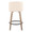 Tintori counter stool in Whitewashed Wood, Cream PU, Black Metal, back view, featuring swivel and metal footrest