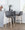 Tintori counter stool in Whitewashed Wood, Grey PU, Black Metal, featuring swivel and metal footrest