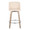 Tintori counter stool in Whitewashed Wood, Cream PU, Chrome Metal, front view, featuring swivel and wood frame