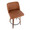 Toriano 26" Mid-Century Modern Fixed Height Counter Stool with Swivel in Walnut Wood and Camel Faux Leather with Round Black Footrest- Set of 2 — lifestyle photo 1