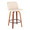 Tintori counter stool in Walnut Wood, Cream PU, Black Steel, product view, featuring metal footrest