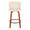 Tintori counter stool in Walnut Wood, Cream PU, Black Steel, front view, featuring metal footrest