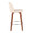 Tintori counter stool in Walnut Wood, Cream PU, Chrome, side view, featuring metal footrest