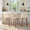 Tintori counter stool in Walnut Wood, Cream PU, Chrome, featuring metal footrest