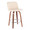 Tintori counter stool in Walnut Wood, Cream PU, Chrome, product view, featuring metal footrest