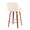 Tintori counter stool in Walnut Wood, Cream PU, Chrome, back and side view, featuring metal footrest