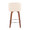 Tintori counter stool in Walnut Wood, Cream PU, Chrome, back view, featuring metal footrest