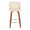 Tintori counter stool in Walnut Wood, Cream PU, Chrome, front view, featuring metal footrest