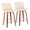 Toriano Mid-Century Modern Fixed-Height Counter Stool in Walnut Wood with Round Chrome Footrest and Cream Faux Leather- Set of 2 — pair view