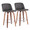 Tintori counter stool in Walnut Wood, Grey PU, Chrome Metal, coordinated set view, featuring metal footrest