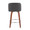 Tintori counter stool in Walnut Wood, Grey PU, Chrome Metal, back view, featuring metal footrest