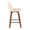 Tintori counter stool in Walnut Wood, Cream PU, Black Steel, side view, featuring metal footrest