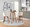 Tintori counter stool in Walnut Wood, Cream PU, Black Steel, featuring metal footrest