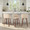 Tintori counter stool in Walnut Wood, Cream PU, Black Steel, featuring metal footrest