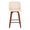Tintori counter stool in Walnut Wood, Cream PU, Black Steel, front view, featuring metal footrest
