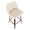 Tintori counter stool in Walnut Wood, Cream PU, Black Steel, top view, featuring metal footrest