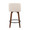Tintori counter stool in Walnut Wood, Cream Noise Fabric, Black Steel, back view, featuring metal footrest