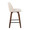Tintori counter stool in Walnut Wood, Cream Noise Fabric, Black Steel, side view, featuring metal footrest